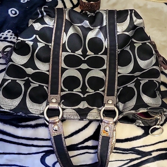 Coach Poppy 1941 Lurex Purse - Black/Silver - Picture 7 of 8